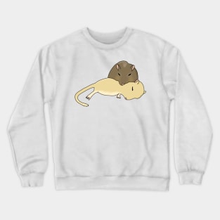 Cute Sleeping gerbils snuggled together Crewneck Sweatshirt